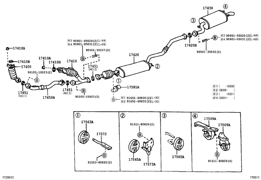 2002 Lexus Pipe assembly, exhaust, front no. 2. Engine, system, intake